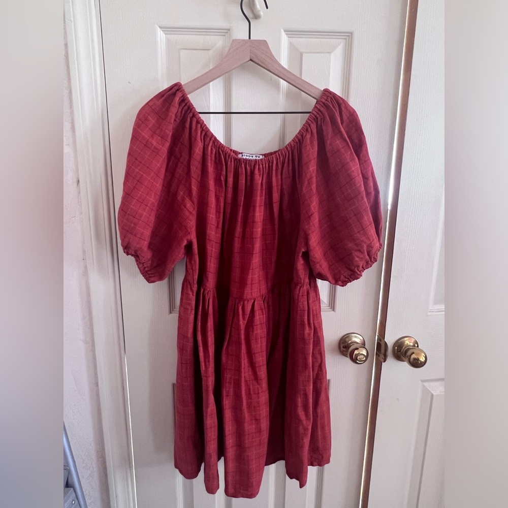 Giddy up Goods - Kacey dress in red plaid XL.